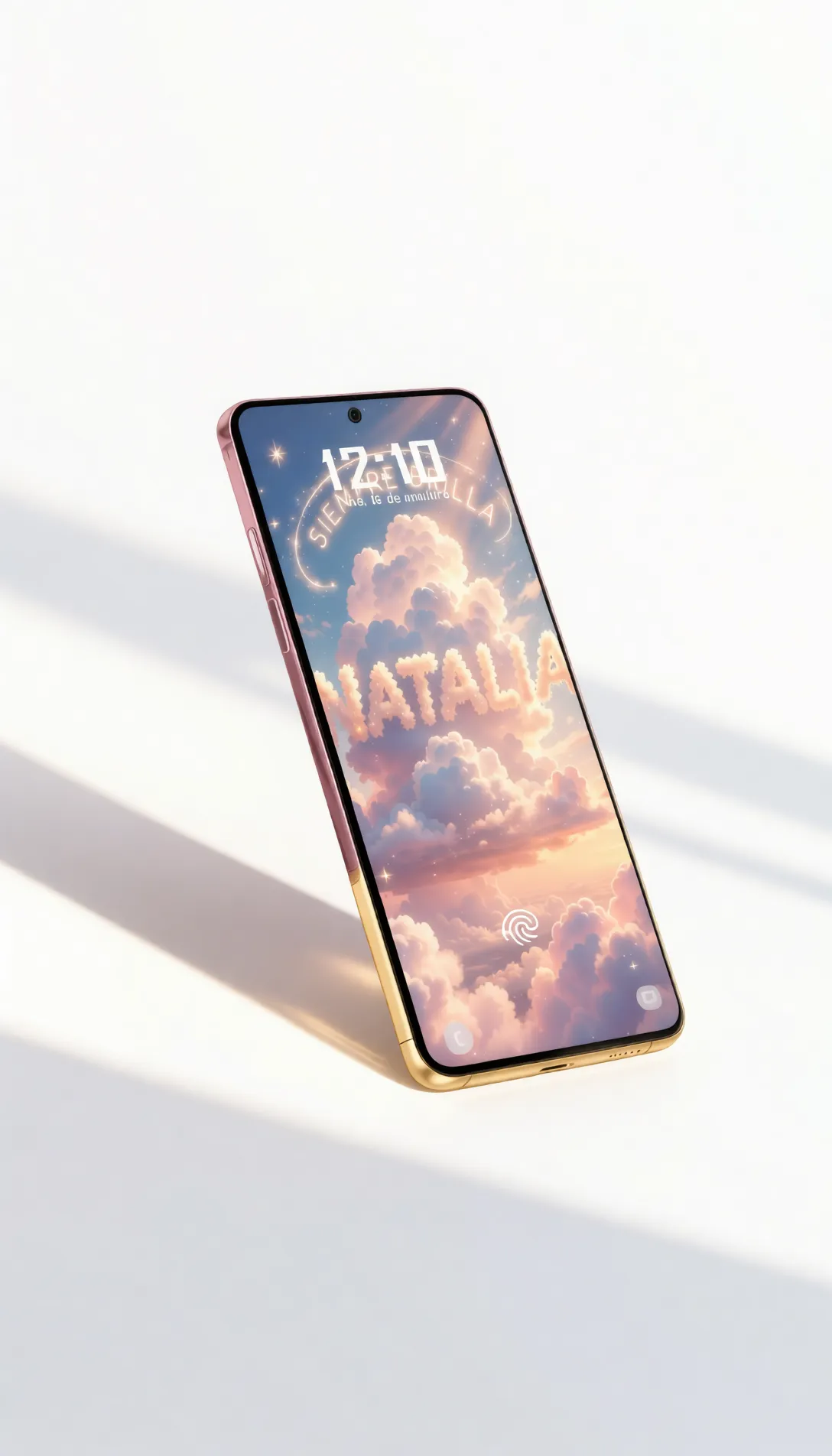 Persona sosteniendo celular con diseño floral