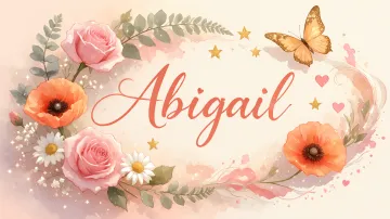 Abigail horizontal diseño 3 - Elegante composición de rosas rosadas y amapolas naranjas con mariposas doradas brillantes sobre un fondo cálido, romántico y mágico.