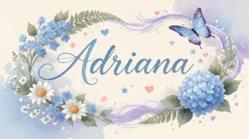 Adriana horizontal diseño 1 - Hortensias azules, flores pequeñas y acuarela suave con mariposas azules y brillo etéreo