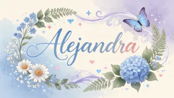 Alejandra horizontal diseño 1 - Hortensias azules, flores pequeñas y acuarela suave con mariposas azules y brillo etéreo