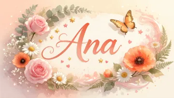 Ana horizontal diseño 3 - Elegante composición de rosas rosadas y amapolas naranjas con mariposas doradas brillantes sobre un fondo cálido, romántico y mágico.