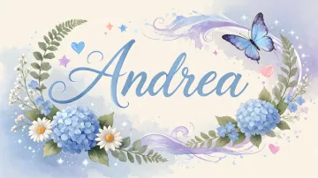 Andrea horizontal diseño 1 - Hortensias azules, flores pequeñas y acuarela suave con mariposas azules y brillo etéreo