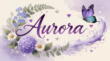 Aurora horizontal diseño 2 - Diseño elegante de hortensias en tonos lila y morados suaves, con volutas estilizadas y una mariposa mística que aporta un toque etéreo y mágico.