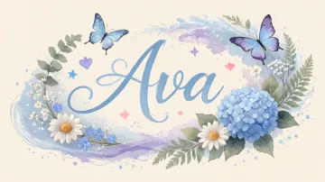 Ava horizontal diseño 1 - Hortensias azules, flores pequeñas y acuarela suave con mariposas azules y brillo etéreo