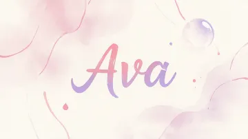 Ava horizontal diseño 7 - Diseño abstracto en acuarela sobre fondo crema, con manchas fluidas y etéreas en rosa pastel y lila, líneas curvas que aportan movimiento, pequeñas gotas salpicadas cayendo verticalmente y una burbuja translúcida en la parte superior izquierda. El nombre resalta al centro con una tipografía cursiva amplia y elegante en degradado rosa a morado.