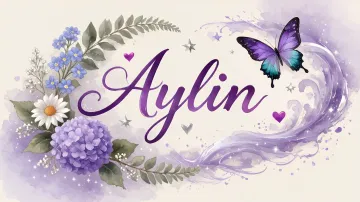 Aylin horizontal diseño 2 - Diseño elegante de hortensias en tonos lila y morados suaves, con volutas estilizadas y una mariposa mística que aporta un toque etéreo y mágico.