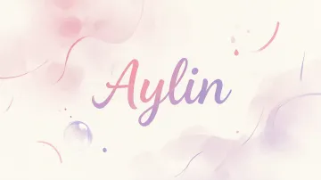 Aylin horizontal diseño 7 - Diseño abstracto en acuarela sobre fondo crema, con manchas fluidas y etéreas en rosa pastel y lila, líneas curvas que aportan movimiento, pequeñas gotas salpicadas cayendo verticalmente y una burbuja translúcida en la parte superior izquierda. El nombre resalta al centro con una tipografía cursiva amplia y elegante en degradado rosa a morado.