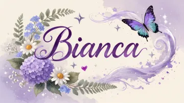 Bianca horizontal diseño 2 - Diseño elegante de hortensias en tonos lila y morados suaves, con volutas estilizadas y una mariposa mística que aporta un toque etéreo y mágico.