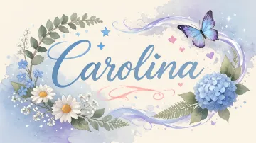 Carolina horizontal diseño 1 - Hortensias azules, flores pequeñas y acuarela suave con mariposas azules y brillo etéreo