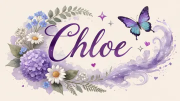Chloe horizontal diseño 2 - Diseño elegante de hortensias en tonos lila y morados suaves, con volutas estilizadas y una mariposa mística que aporta un toque etéreo y mágico.