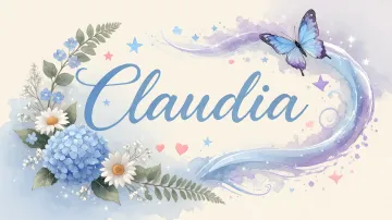 Claudia horizontal diseño 1 - Hortensias azules, flores pequeñas y acuarela suave con mariposas azules y brillo etéreo