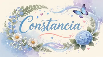 Constancia horizontal diseño 1 - Hortensias azules, flores pequeñas y acuarela suave con mariposas azules y brillo etéreo