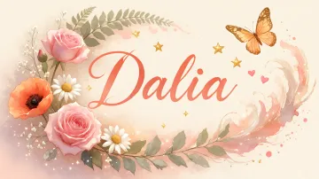 Dalia horizontal diseño 3 - Elegante composición de rosas rosadas y amapolas naranjas con mariposas doradas brillantes sobre un fondo cálido, romántico y mágico.