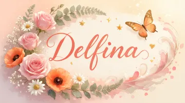 Delfina horizontal diseño 3 - Elegante composición de rosas rosadas y amapolas naranjas con mariposas doradas brillantes sobre un fondo cálido, romántico y mágico.