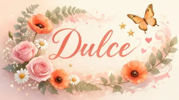 Dulce horizontal diseño 3 - Elegante composición de rosas rosadas y amapolas naranjas con mariposas doradas brillantes sobre un fondo cálido, romántico y mágico.