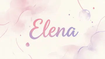 Elena horizontal diseño 7 - Diseño abstracto en acuarela sobre fondo crema, con manchas fluidas y etéreas en rosa pastel y lila, líneas curvas que aportan movimiento, pequeñas gotas salpicadas cayendo verticalmente y una burbuja translúcida en la parte superior izquierda. El nombre resalta al centro con una tipografía cursiva amplia y elegante en degradado rosa a morado.