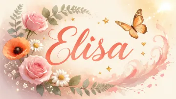 Elisa horizontal diseño 3 - Elegante composición de rosas rosadas y amapolas naranjas con mariposas doradas brillantes sobre un fondo cálido, romántico y mágico.