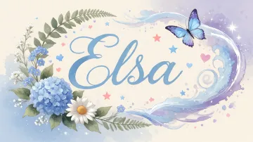 Elsa horizontal diseño 1 - Hortensias azules, flores pequeñas y acuarela suave con mariposas azules y brillo etéreo