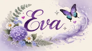 Eva horizontal diseño 2 - Diseño elegante de hortensias en tonos lila y morados suaves, con volutas estilizadas y una mariposa mística que aporta un toque etéreo y mágico.