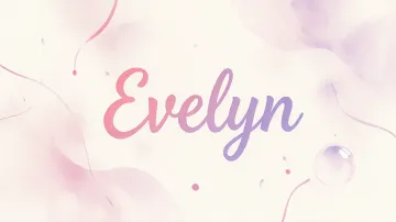 Evelyn horizontal diseño 7 - Diseño abstracto en acuarela sobre fondo crema, con manchas fluidas y etéreas en rosa pastel y lila, líneas curvas que aportan movimiento, pequeñas gotas salpicadas cayendo verticalmente y una burbuja translúcida en la parte superior izquierda. El nombre resalta al centro con una tipografía cursiva amplia y elegante en degradado rosa a morado.