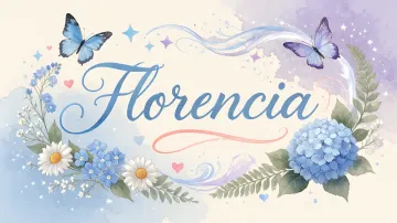 Florencia horizontal diseño 1 - Hortensias azules, flores pequeñas y acuarela suave con mariposas azules y brillo etéreo