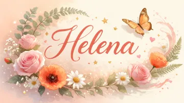 Helena horizontal diseño 3 - Elegante composición de rosas rosadas y amapolas naranjas con mariposas doradas brillantes sobre un fondo cálido, romántico y mágico.