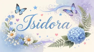 Isidora horizontal diseño 1 - Hortensias azules, flores pequeñas y acuarela suave con mariposas azules y brillo etéreo