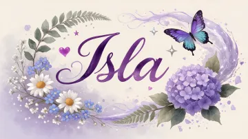 Isla horizontal diseño 2 - Diseño elegante de hortensias en tonos lila y morados suaves, con volutas estilizadas y una mariposa mística que aporta un toque etéreo y mágico.