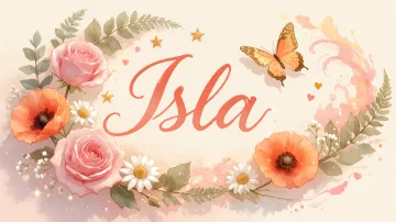 Isla horizontal diseño 3 - Elegante composición de rosas rosadas y amapolas naranjas con mariposas doradas brillantes sobre un fondo cálido, romántico y mágico.