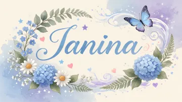Janina horizontal diseño 1 - Hortensias azules, flores pequeñas y acuarela suave con mariposas azules y brillo etéreo