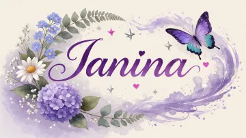 Janina horizontal diseño 2 - Diseño elegante de hortensias en tonos lila y morados suaves, con volutas estilizadas y una mariposa mística que aporta un toque etéreo y mágico.
