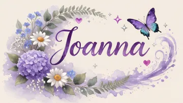 Joanna horizontal diseño 2 - Diseño elegante de hortensias en tonos lila y morados suaves, con volutas estilizadas y una mariposa mística que aporta un toque etéreo y mágico.