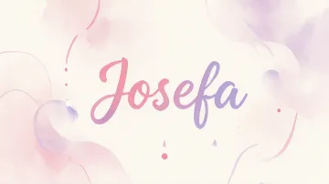 Josefa horizontal diseño 7 - Diseño abstracto en acuarela sobre fondo crema, con manchas fluidas y etéreas en rosa pastel y lila, líneas curvas que aportan movimiento, pequeñas gotas salpicadas cayendo verticalmente y una burbuja translúcida en la parte superior izquierda. El nombre resalta al centro con una tipografía cursiva amplia y elegante en degradado rosa a morado.