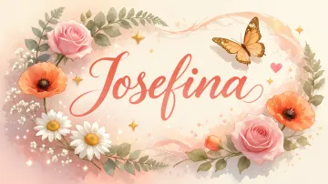 Josefina horizontal diseño 3 - Elegante composición de rosas rosadas y amapolas naranjas con mariposas doradas brillantes sobre un fondo cálido, romántico y mágico.