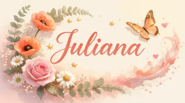 Juliana horizontal diseño 3 - Elegante composición de rosas rosadas y amapolas naranjas con mariposas doradas brillantes sobre un fondo cálido, romántico y mágico.