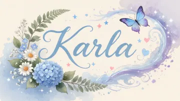 Karla horizontal diseño 1 - Hortensias azules, flores pequeñas y acuarela suave con mariposas azules y brillo etéreo