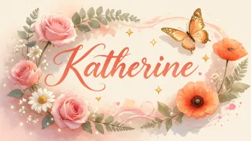 Katherine horizontal diseño 3 - Elegante composición de rosas rosadas y amapolas naranjas con mariposas doradas brillantes sobre un fondo cálido, romántico y mágico.