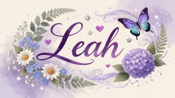 Leah horizontal diseño 2 - Diseño elegante de hortensias en tonos lila y morados suaves, con volutas estilizadas y una mariposa mística que aporta un toque etéreo y mágico.
