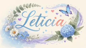 Leticia horizontal diseño 1 - Hortensias azules, flores pequeñas y acuarela suave con mariposas azules y brillo etéreo