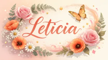 Leticia horizontal diseño 3 - Elegante composición de rosas rosadas y amapolas naranjas con mariposas doradas brillantes sobre un fondo cálido, romántico y mágico.