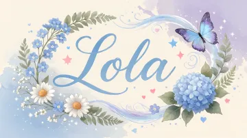 Lola horizontal diseño 1 - Hortensias azules, flores pequeñas y acuarela suave con mariposas azules y brillo etéreo