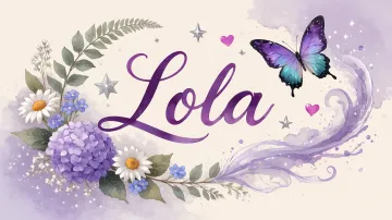 Lola horizontal diseño 2 - Diseño elegante de hortensias en tonos lila y morados suaves, con volutas estilizadas y una mariposa mística que aporta un toque etéreo y mágico.