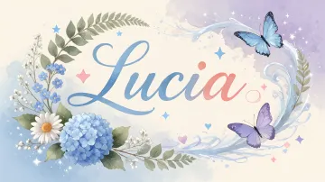 Lucia horizontal diseño 1 - Hortensias azules, flores pequeñas y acuarela suave con mariposas azules y brillo etéreo