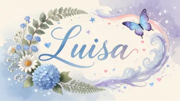 Luisa horizontal diseño 1 - Hortensias azules, flores pequeñas y acuarela suave con mariposas azules y brillo etéreo