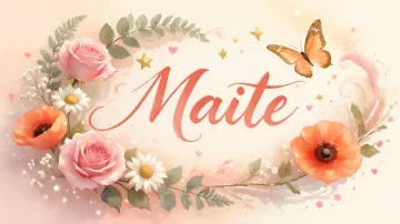 Maite horizontal diseño 3 - Elegante composición de rosas rosadas y amapolas naranjas con mariposas doradas brillantes sobre un fondo cálido, romántico y mágico.