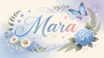 Mara horizontal diseño 1 - Hortensias azules, flores pequeñas y acuarela suave con mariposas azules y brillo etéreo