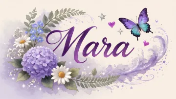Mara horizontal diseño 2 - Diseño elegante de hortensias en tonos lila y morados suaves, con volutas estilizadas y una mariposa mística que aporta un toque etéreo y mágico.