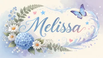 Melissa horizontal diseño 1 - Hortensias azules, flores pequeñas y acuarela suave con mariposas azules y brillo etéreo