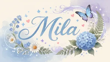 Mila horizontal diseño 1 - Hortensias azules, flores pequeñas y acuarela suave con mariposas azules y brillo etéreo