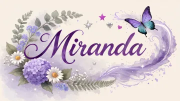 Miranda horizontal diseño 2 - Diseño elegante de hortensias en tonos lila y morados suaves, con volutas estilizadas y una mariposa mística que aporta un toque etéreo y mágico.